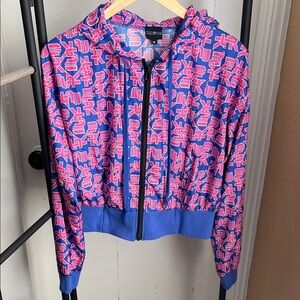Juniors Pink and Blue Hoodie Jacket
